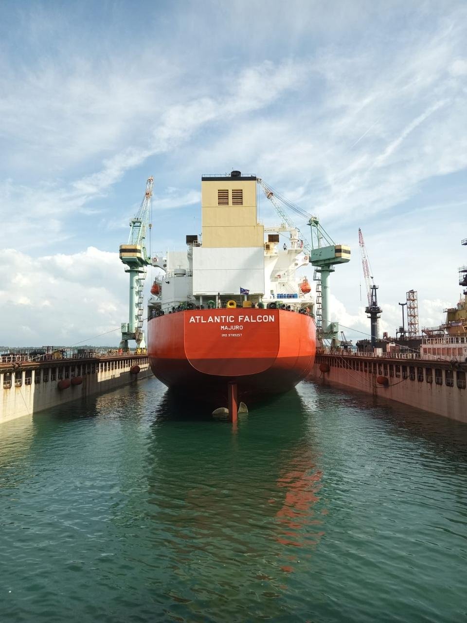 Atlantic Falcon in drydock