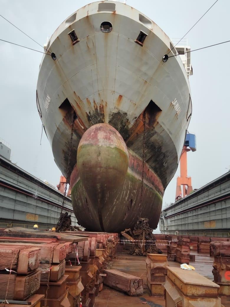 Vessel Jawan in drydock