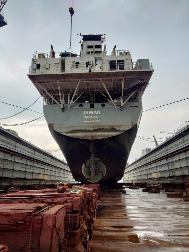 Jawan stern view in drydock